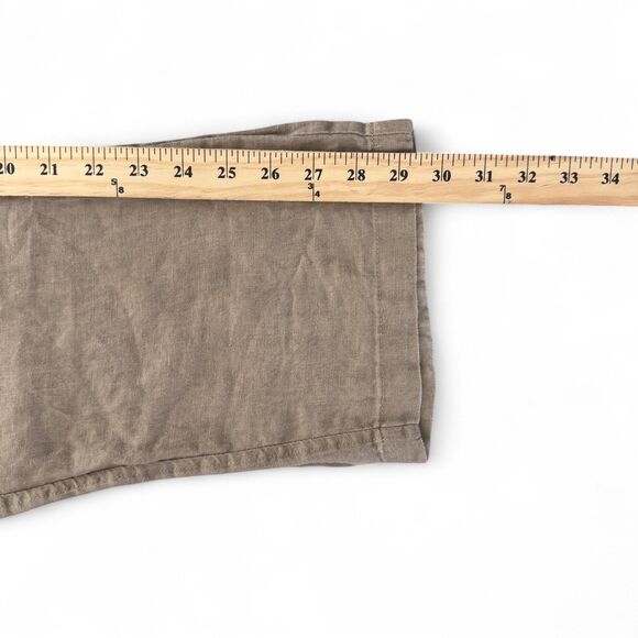 Tasso Elba Island Pants Mens XL Khaki 100% Linen Drawstring Elastic Waist - Picture 6 of 8